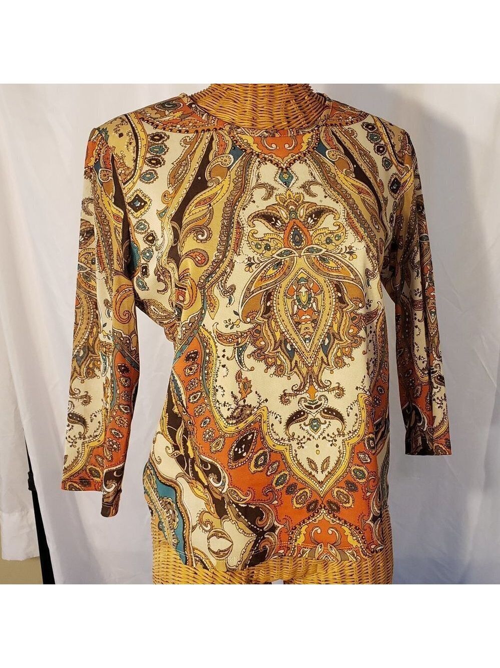 Ladies TANJAY Paisley Blouse in Fall Colors - S